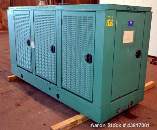 Used Cummins 100 kW standby natural gas generator set, model GGHH-5569198, SN-J020420586. Ford WSG-1068 engine rated 176 HP @ 1800 RPM.3/60/277/480V, rated 100kW 1/60/120V. 125 Amp main-line circuit ...