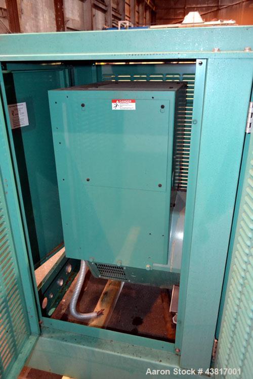 Used Cummins 100 kW standby natural gas generator set, model GGHH-5569198, SN-J020420586. Ford WSG-1068 engine rated 176 HP @ 1800 RPM.3/60/277/480V, rated 100kW 1/60/120V. 125 Amp main-line circuit ...