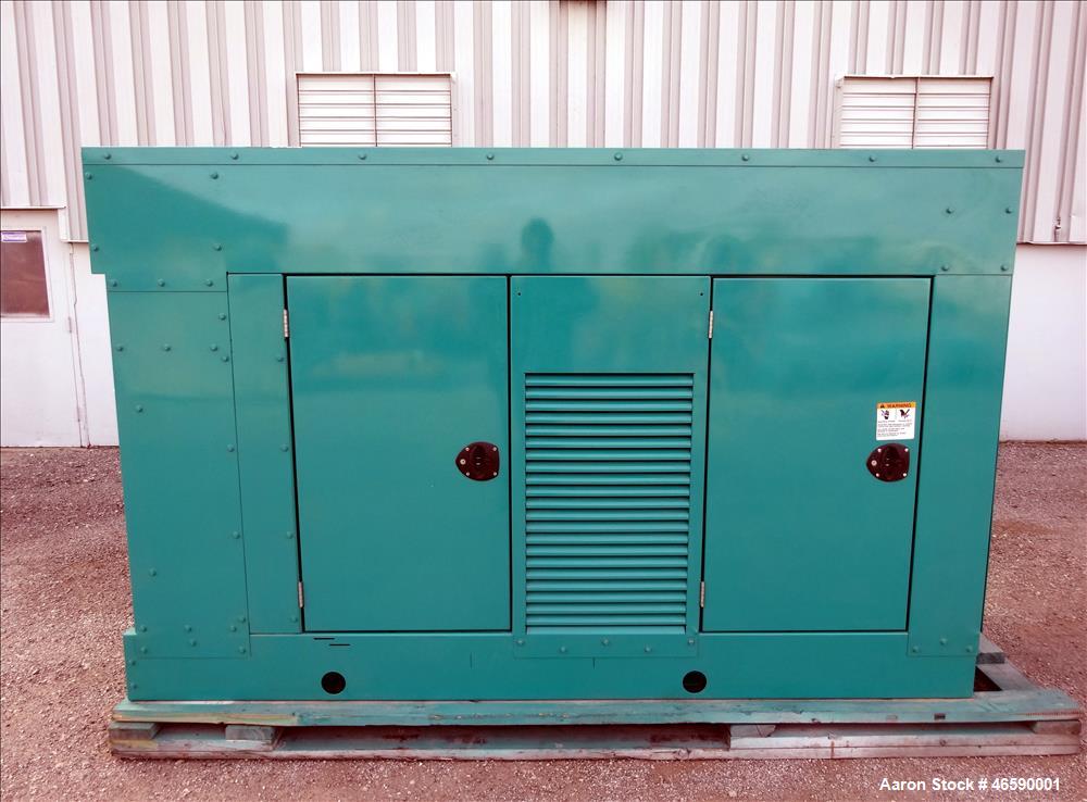 Used Cummins 100 kW natural gas generator set model GGHH-5776259, SN-I060976839. Ford WSG-1068 engine rated 176 HP at 1800 RPM, SN-06RS59698. 3/60/120/208V, 12 lead reconnectable to other voltages. 4...