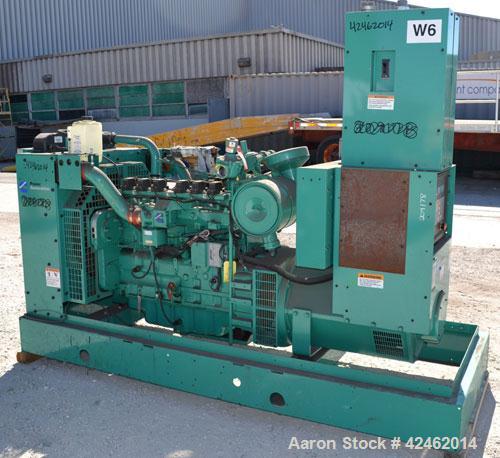Used Cummins 150 kW Natural Gas Generator Set. Cummins model GGKD-5630856, serial #I030547189. Cummins model GTA8.3G2 engine, serial #46327033, 3/60/277-480V. Includes a PowerCommand cotrol panel. 35...