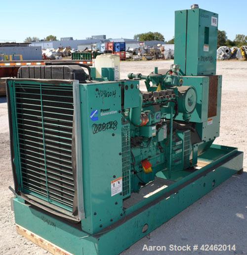 Used Cummins 150 kW Natural Gas Generator Set. Cummins model GGKD-5630856, serial #I030547189. Cummins model GTA8.3G2 engine, serial #46327033, 3/60/277-480V. Includes a PowerCommand cotrol panel. 35...