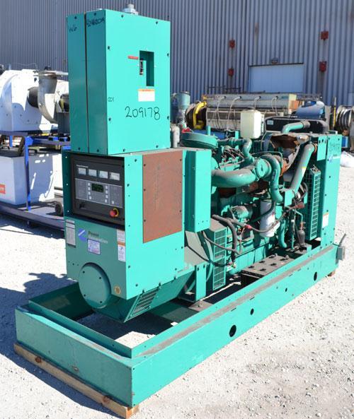 Used Cummins 150 kW Natural Gas Generator Set. Cummins model GGKD-5630856, serial #I030547189. Cummins model GTA8.3G2 engine, serial #46327033, 3/60/277-480V. Includes a PowerCommand cotrol panel. 35...