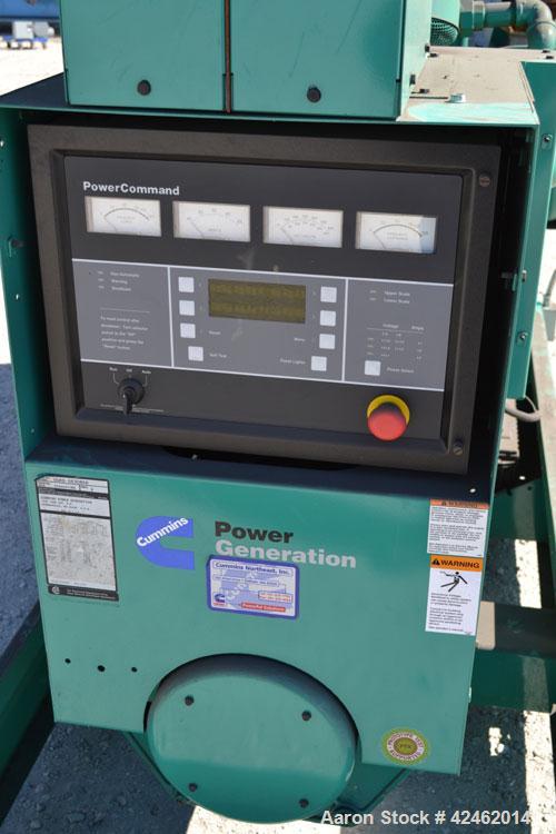 Used Cummins 150 kW Natural Gas Generator Set. Cummins model GGKD-5630856, serial #I030547189. Cummins model GTA8.3G2 engine, serial #46327033, 3/60/277-480V. Includes a PowerCommand cotrol panel. 35...