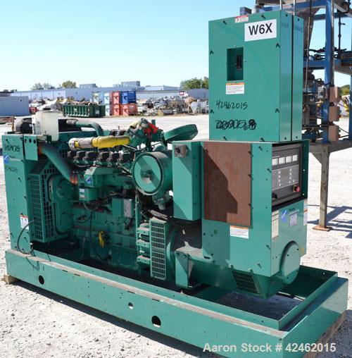 Used Cummins 150kW natural gas generator set. Cummins model GGKD-5672662,SN-E040646119. Cummins model GTA8.3G2 engine, SN-46382949. 3/60/277/480V. Includes a PowerCommand cotrol panel. Built 2004.