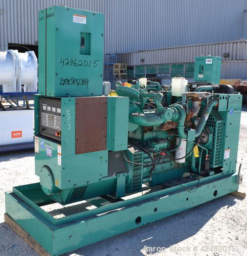 Used Cummins 150kW natural gas generator set. Cummins model GGKD-5672662,SN-E040646119. Cummins model GTA8.3G2 engine, SN-46382949. 3/60/277/480V. Includes a PowerCommand cotrol panel. Built 2004.