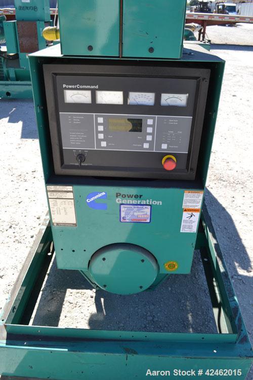 Used Cummins 150kW natural gas generator set. Cummins model GGKD-5672662,SN-E040646119. Cummins model GTA8.3G2 engine, SN-46382949. 3/60/277/480V. Includes a PowerCommand cotrol panel. Built 2004.