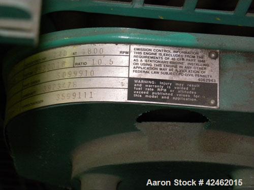 Used Cummins 150kW natural gas generator set. Cummins model GGKD-5672662,SN-E040646119. Cummins model GTA8.3G2 engine, SN-46382949. 3/60/277/480V. Includes a PowerCommand cotrol panel. Built 2004.