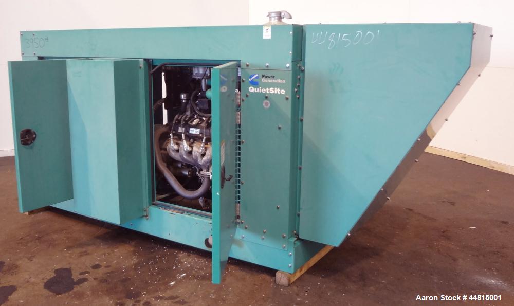 Used Cummins 150 kW standby natural gas generator set, model GGLB-5739915, SN-I050829111. GM8.1L-HO engine rated 225 HP @ 1800 RPM, EPA certified to SI stationary emission regulation 40 CFR, part 60....