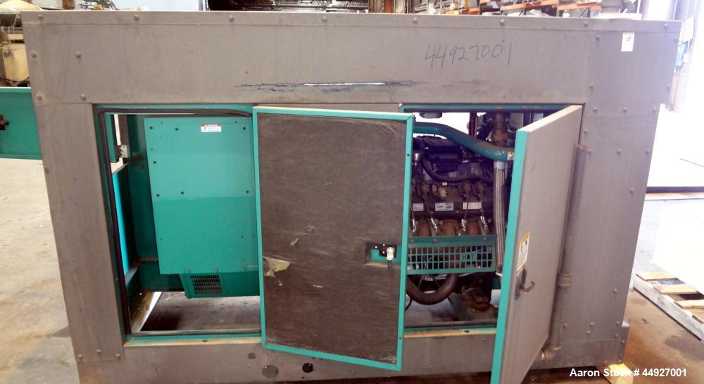 Used Cummins 150 kW Standby Natural Gas Generator Set, Model GGLB-5769053, Serial #G060941941.  GM8.1L-HO engine rated 225 hp at 1800 rpm, EPA certified to SI stationary emission regulation 40 CFR, p...