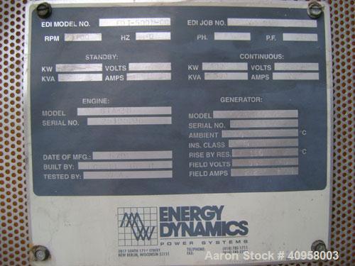 Used Cummins 400kW continuous rated natural gas generator set. Cummins rich burn engine, model GIA-28. 2113 hours since new in 1994, sound enclosure, control panel, circuit breaker, mufflers, cooler ...