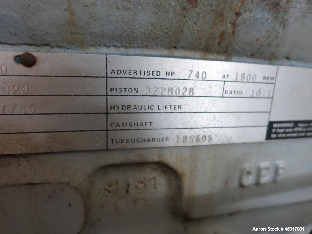 Used Cummins 300 kW Standby Natural Gas Generator Set, Model GTA-1710.