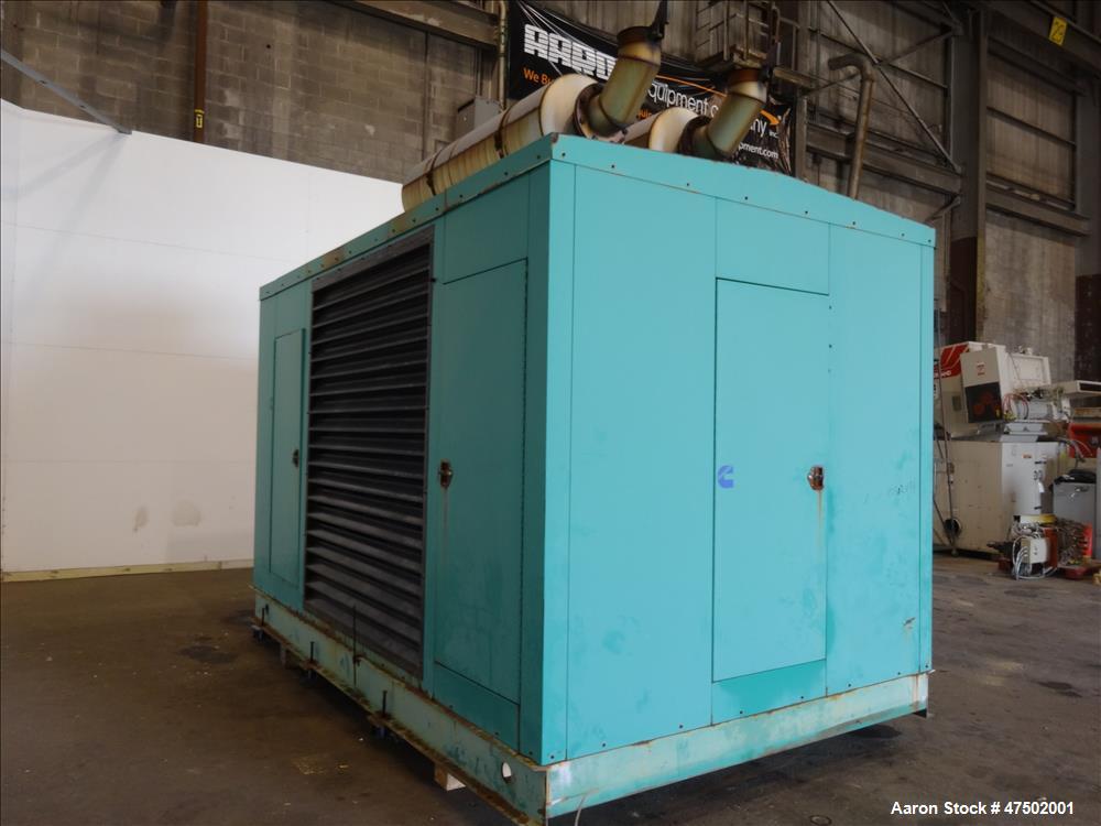 Used- Cummins 500 kW Natural Gas Generator. Cummins GTA28 engine.