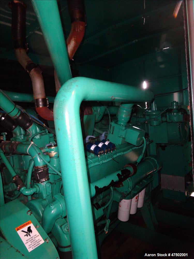 Used- Cummins 500 kW Natural Gas Generator. Cummins GTA28 engine.