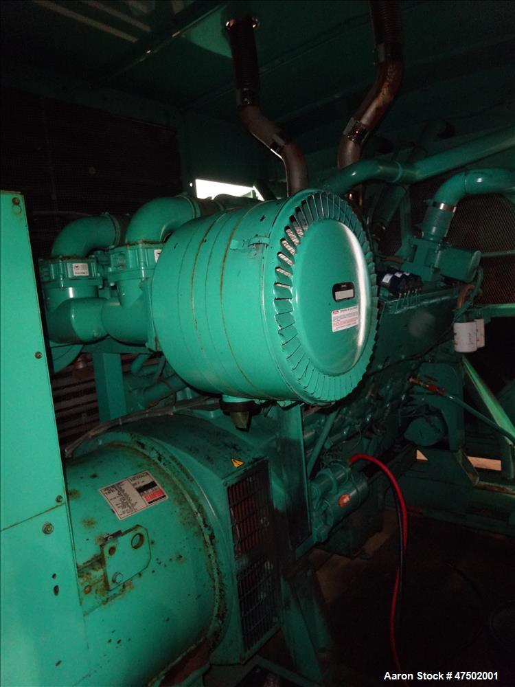 Used- Cummins 500 kW Natural Gas Generator. Cummins GTA28 engine.