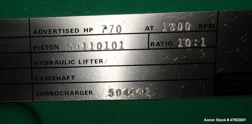 Used Cummins 500 kW Natural Gas Generator. Cummins GTA28 engine.