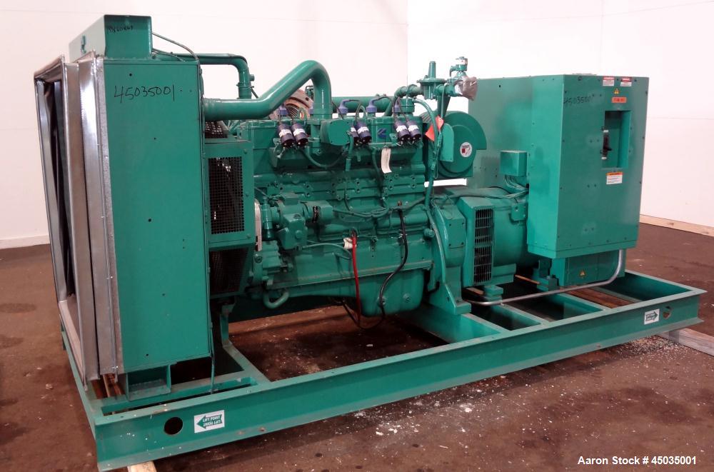 Used Cummins 250kW Standby (225kW Prime) Natural Gas Generator Set. Cummins GTA855G-3 engine rated 383 hp @ 1800 rpm, serial #25287760. 3/60/480V 12 lead reconnectable to other voltages.  400 Amp mai...