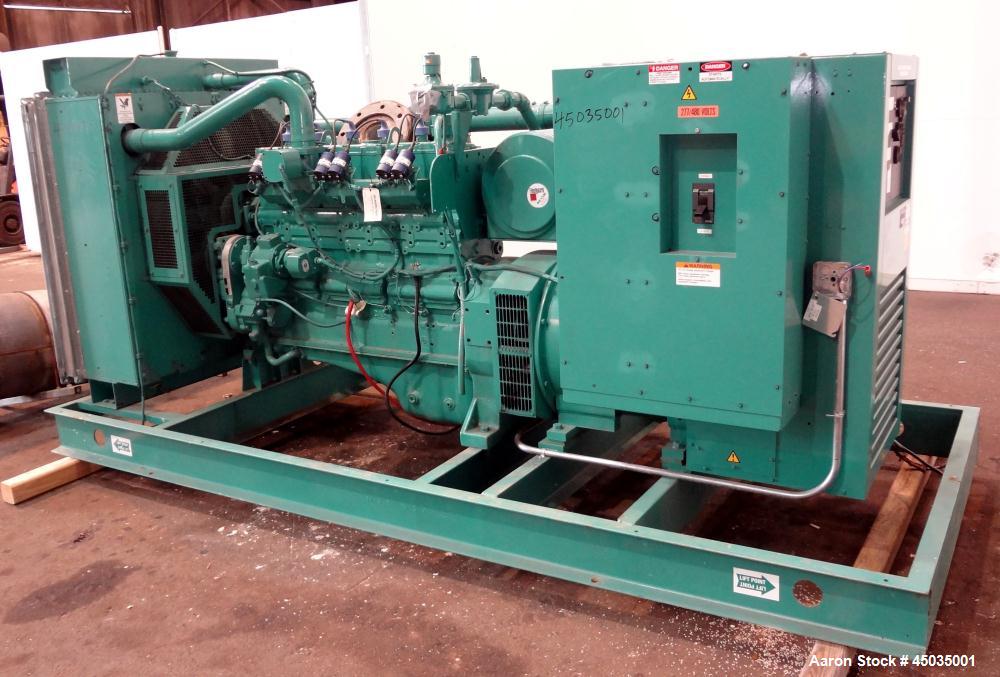Used Cummins 250kW Standby (225kW Prime) Natural Gas Generator Set. Cummins GTA855G-3 engine rated 383 hp @ 1800 rpm, serial #25287760. 3/60/480V 12 lead reconnectable to other voltages.  400 Amp mai...