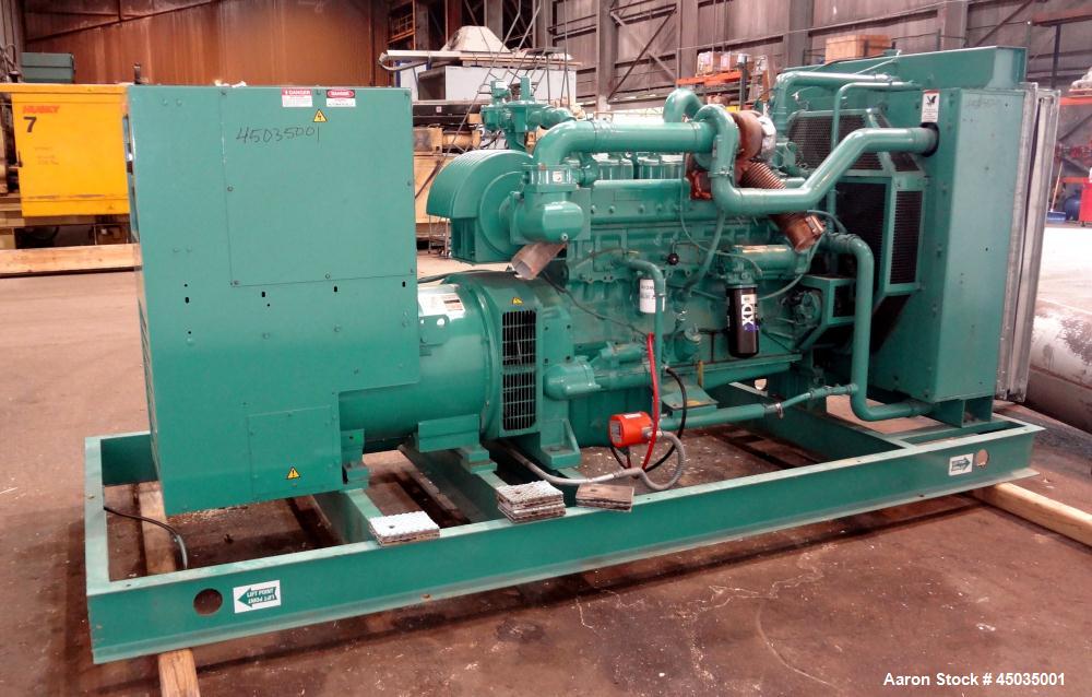 Used Cummins 250kW Standby (225kW Prime) Natural Gas Generator Set. Cummins GTA855G-3 engine rated 383 hp @ 1800 rpm, serial #25287760. 3/60/480V 12 lead reconnectable to other voltages.  400 Amp mai...