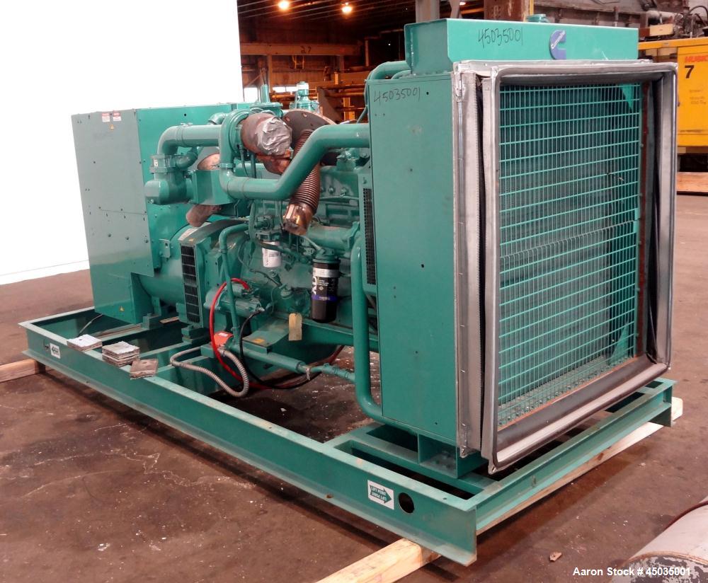 Used Cummins 250kW Standby (225kW Prime) Natural Gas Generator Set. Cummins GTA855G-3 engine rated 383 hp @ 1800 rpm, serial #25287760. 3/60/480V 12 lead reconnectable to other voltages.  400 Amp mai...