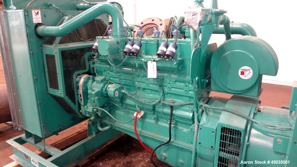 Used Cummins 250kW Standby (225kW Prime) Natural Gas Generator Set. Cummins GTA855G-3 engine rated 383 hp @ 1800 rpm, serial #25287760. 3/60/480V 12 lead reconnectable to other voltages.  400 Amp mai...