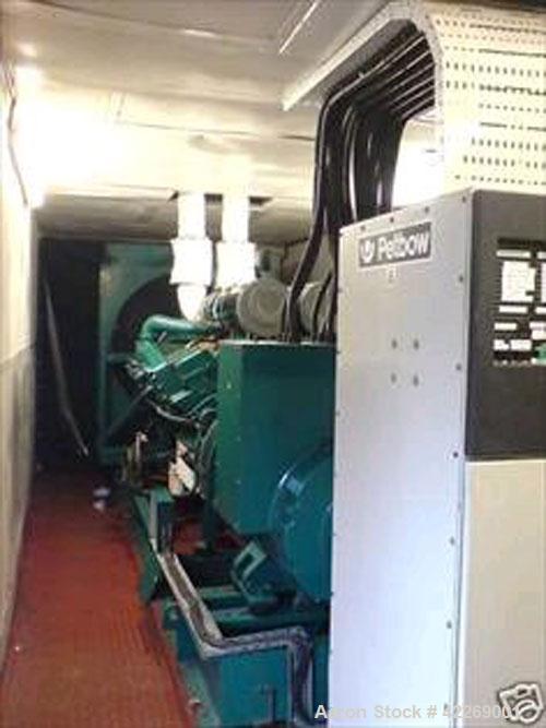 Used Cummins Diesel Engine KTA 50 G3.  1.25 mw diesel generator, serial #33127342. Leroy Somer alternator, serial #162186-1. 415 volts, 1500 rpm, 50 hz. Year 1994. 3830 hours run. Partitioned diesel ...
