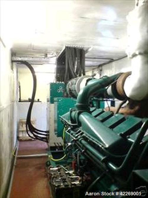 Used Cummins Diesel Engine KTA 50 G3.  1.25 mw diesel generator, serial #33127342. Leroy Somer alternator, serial #162186-1. 415 volts, 1500 rpm, 50 hz. Year 1994. 3830 hours run. Partitioned diesel ...