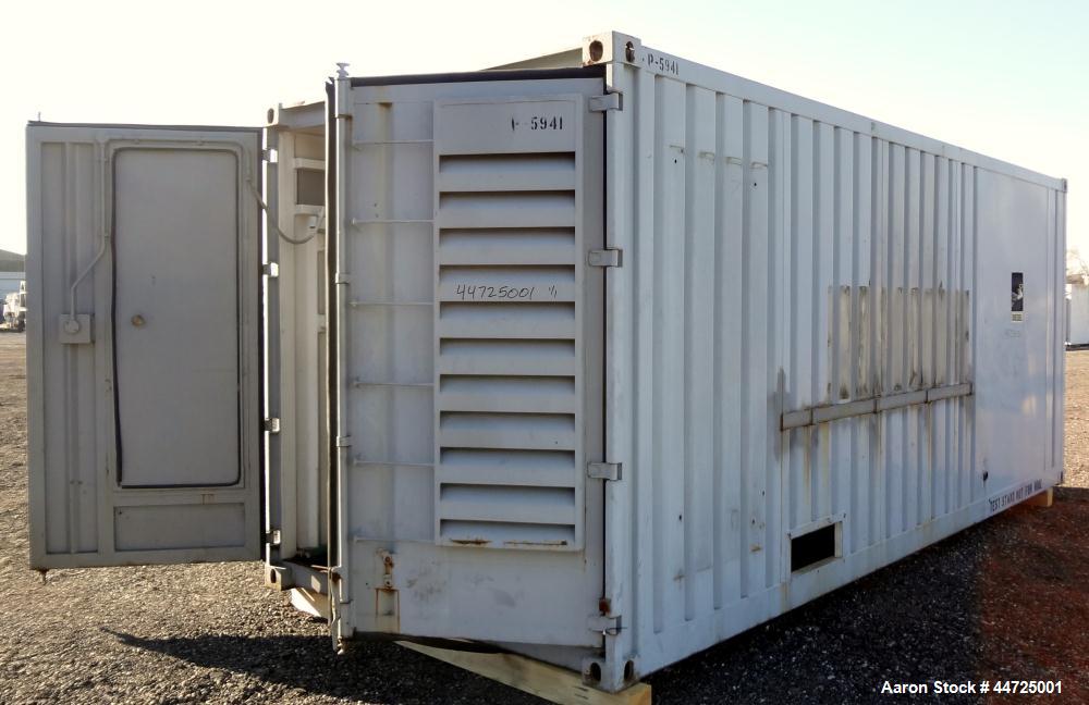 Used Cummins 500 kW diesel generator set, Cummins KT19-G4 engine rated 755 HP @ 1800 RPM, SN-37189481. 3/60/277/480V. 1250 Amp main-line circuit breaker. Approx 500 gallon fuel tank. Mounted in 20' c...