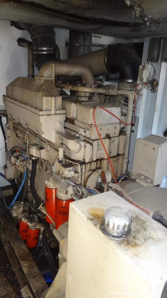 Used Cummins 500 kW diesel generator set, Cummins KT19-G4 engine rated 755 HP @ 1800 RPM, SN-37189481. 3/60/277/480V. 1250 Amp main-line circuit breaker. Approx 500 gallon fuel tank. Mounted in 20' c...