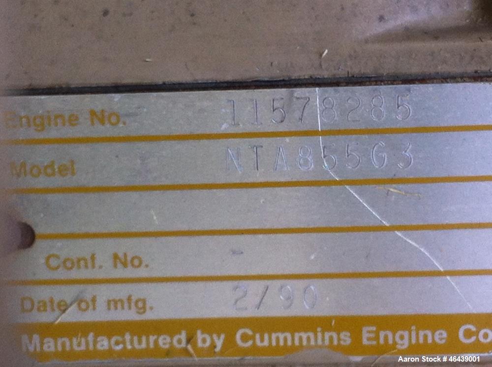Used Cummins 350 kW diesel generator. Cummins NT855-G3 engine