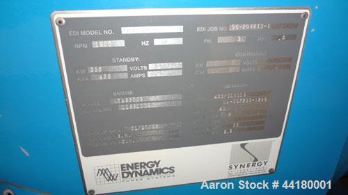 Used Cummins (Energy Dynamics) 350 kW standby diesel generator set. Cummins NTA855-G3 engine rated 535 HP @ 1800 RPM, SN-11831008. Generator model 433RSL4019, SN-WA-507205. 3/60/277/480V. 12 lead rec...