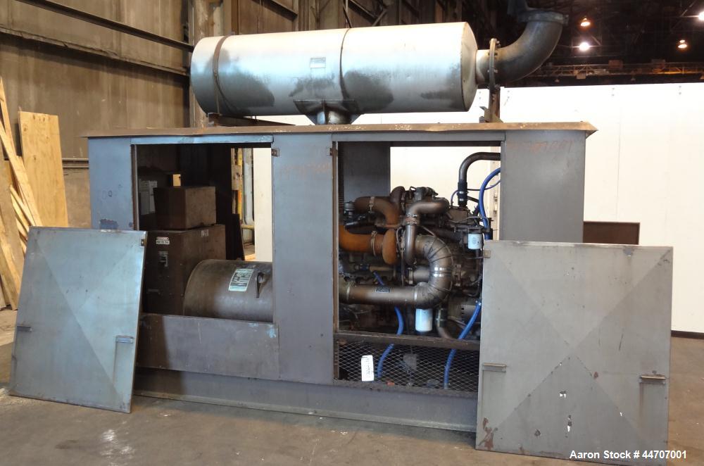 Used Cummins 350 kW standby diesel generator set, Cummins NTTA855G2 engine rated 535 HP @ 1800 RPM, SN-18109439. 3/60/277/480V. 600 Amp main line circuit breaker. Weather enclosure. 215 Hours. Year 1...