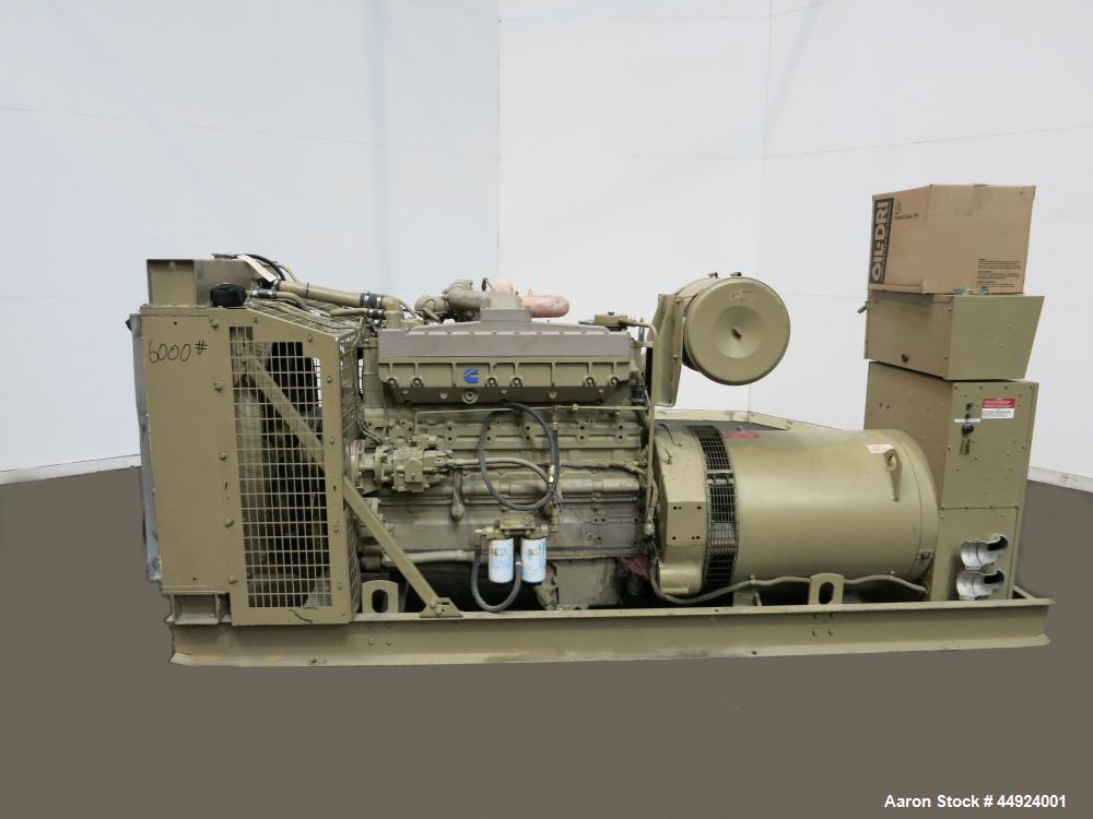 Used Cummins 350 KW Standby Diesel Generator Set.  Cummins NTTA855GS2 engine rated 535 hp @ 1800 rpm, serial #30300327.  3/60/277/480V.  600 Amp mainline circuit breaker.  Coolant heater.  Muffler an...