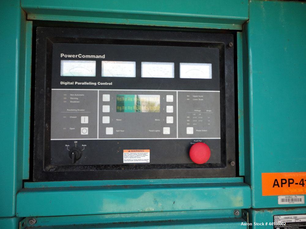 Used Cummins 1500 kW standby (1250kW prime) diesel generator set. Cummins Model 1500DFLE-1062, SN-F000120499. Cummins KTA50-G9 engine rated 2220 HP @ 1800 RPM, emissions EPA tier 1, SN-33146315. 3/60...
