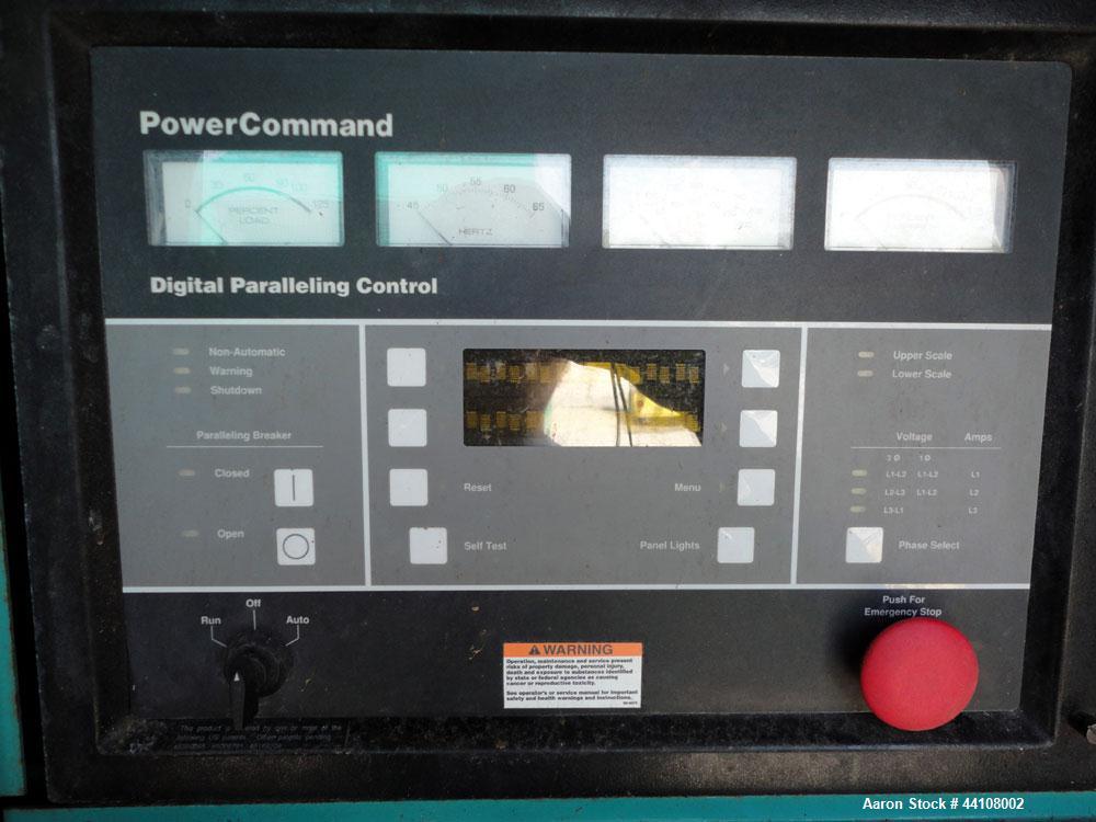 Used Cummins 1500 kW standby (1250kW prime) diesel generator set. Cummins Model 1500DFLE-1062, SN-F000120499. Cummins KTA50-G9 engine rated 2220 HP @ 1800 RPM, emissions EPA tier 1, SN-33146315. 3/60...
