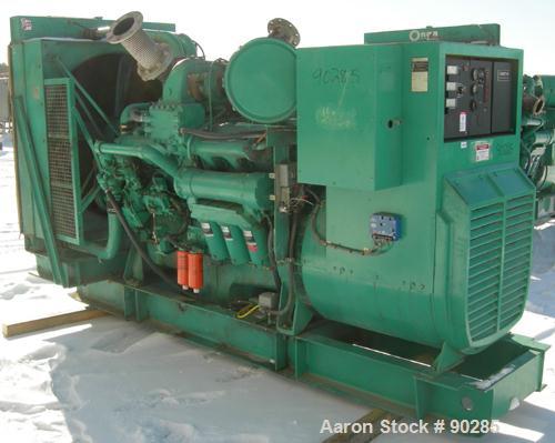 USED: Cummins/Onan 500 kW diesel driven generator, model 500DFY-4XR. 625 kva, 3/60/277-480 volt, 1800 rpm, 752 amp. Driven by a Cummins engine, model VTA1710PGC800, radiator cooled, SO #68900, serial...