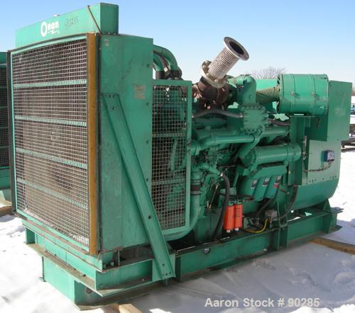 USED: Cummins/Onan 500 kW diesel driven generator, model 500DFY-4XR. 625 kva, 3/60/277-480 volt, 1800 rpm, 752 amp. Driven by a Cummins engine, model VTA1710PGC800, radiator cooled, SO #68900, serial...
