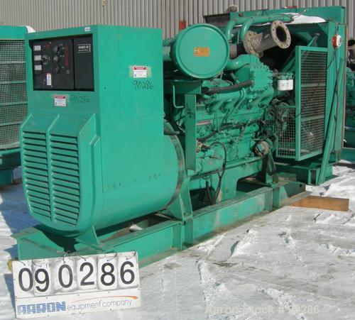 USED: Cummins/Onan 500 kW diesel driven generator, model 500DFY-4XR. 625 kva, 3/60/277-480 volt, 1800 rpm, 752 amp. Driven by a Cummins engine, model VTA1710PGC800, radiator cooled, SO #68900, serial...