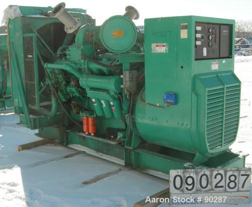 USED: Cummins/Onan 500 kW diesel driven generator, model 500DFY-4XR. 625 kva, 3/60/277-480 volt, 1800 rpm, 752 amp. Driven by a Cummins engine, model VTA1710PGC800, radiator cooled, SO #68900, serial...