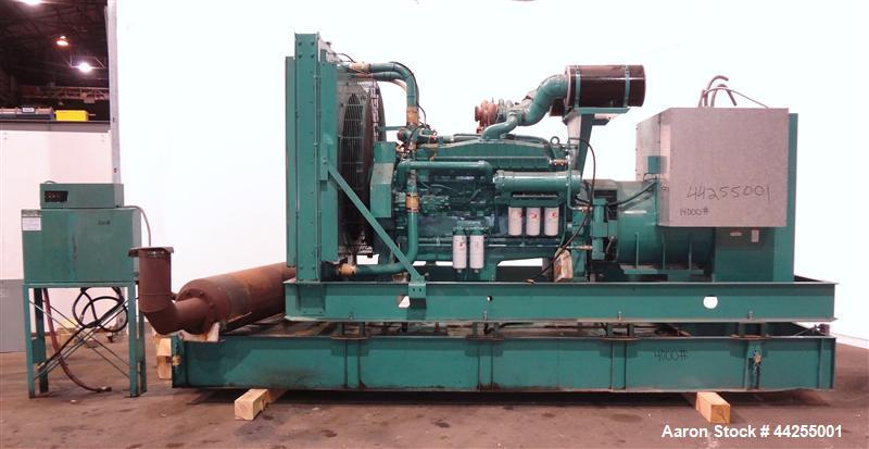 Used Cummins 600 kW standby(545kW prime) diesel generator set, model 600DFGB, SN-K920490743. Cummins VTA28-G2 engine rated 900 HP @ 1800 RPM, SN-25187524. 3/60/120/208V, reconnectable to other voltag...