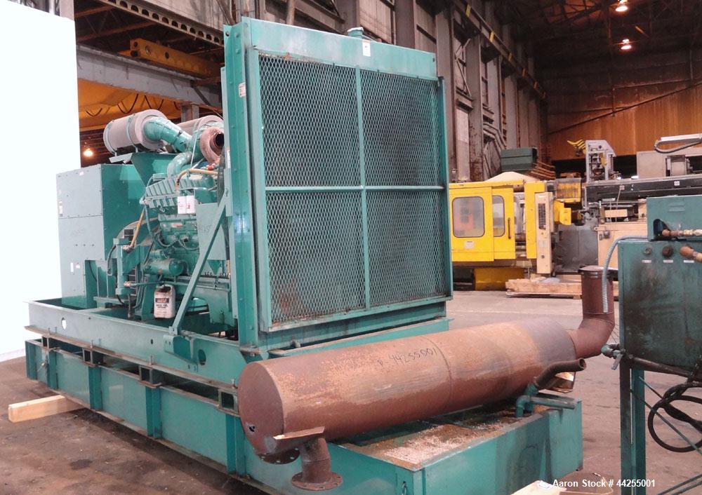 Used Cummins 600 kW standby(545kW prime) diesel generator set, model 600DFGB, SN-K920490743. Cummins VTA28-G2 engine rated 900 HP @ 1800 RPM, SN-25187524. 3/60/120/208V, reconnectable to other voltag...