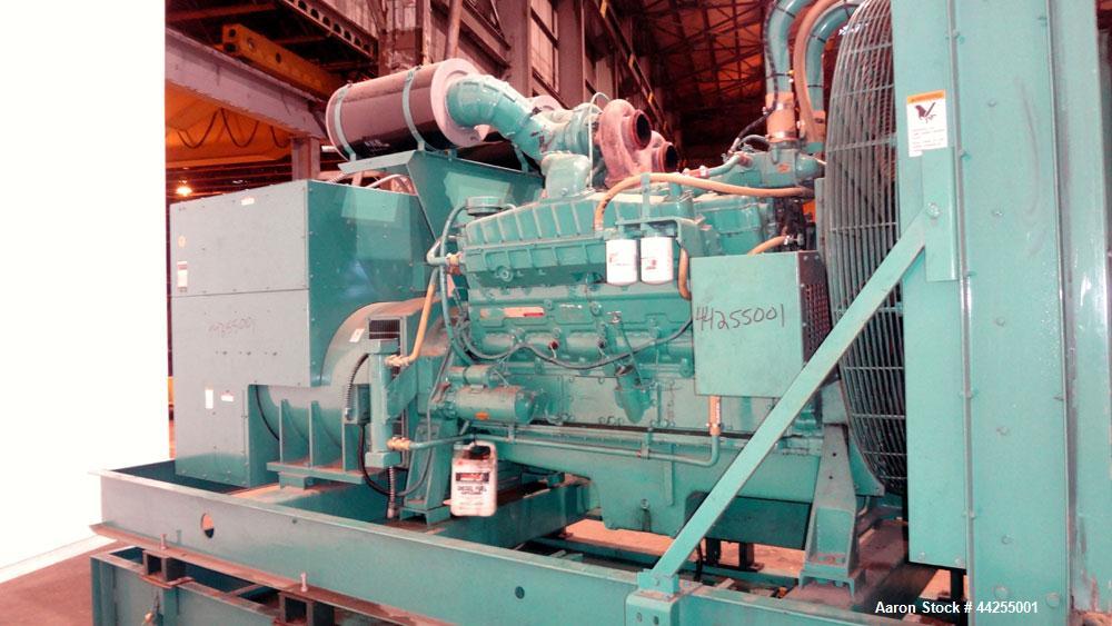 Used Cummins 600 kW standby(545kW prime) diesel generator set, model 600DFGB, SN-K920490743. Cummins VTA28-G2 engine rated 900 HP @ 1800 RPM, SN-25187524. 3/60/120/208V, reconnectable to other voltag...