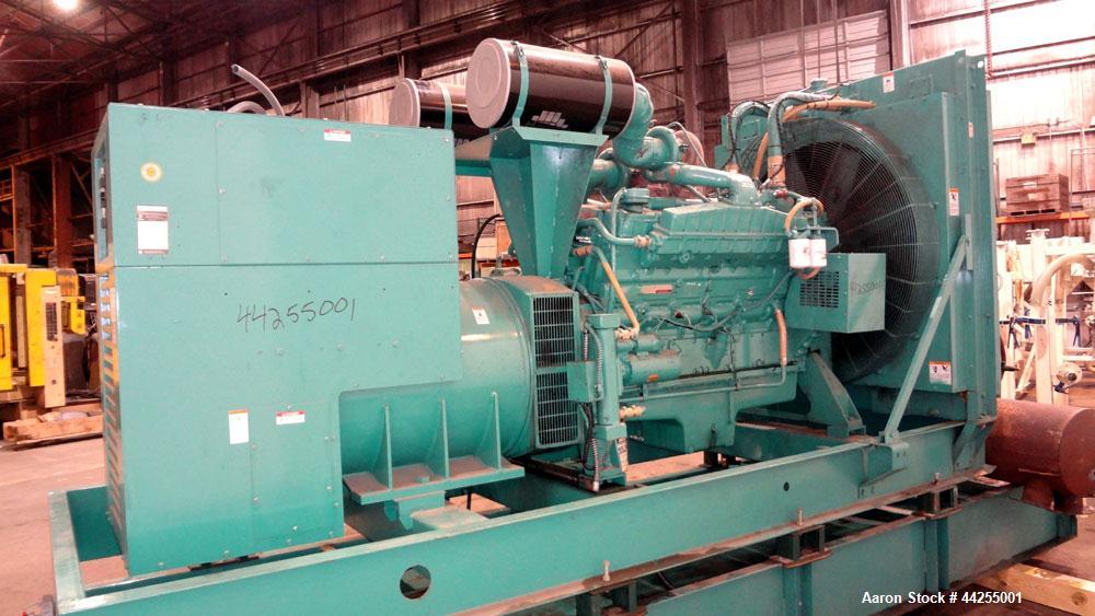 Used Cummins 600 kW standby(545kW prime) diesel generator set, model 600DFGB, SN-K920490743. Cummins VTA28-G2 engine rated 900 HP @ 1800 RPM, SN-25187524. 3/60/120/208V, reconnectable to other voltag...