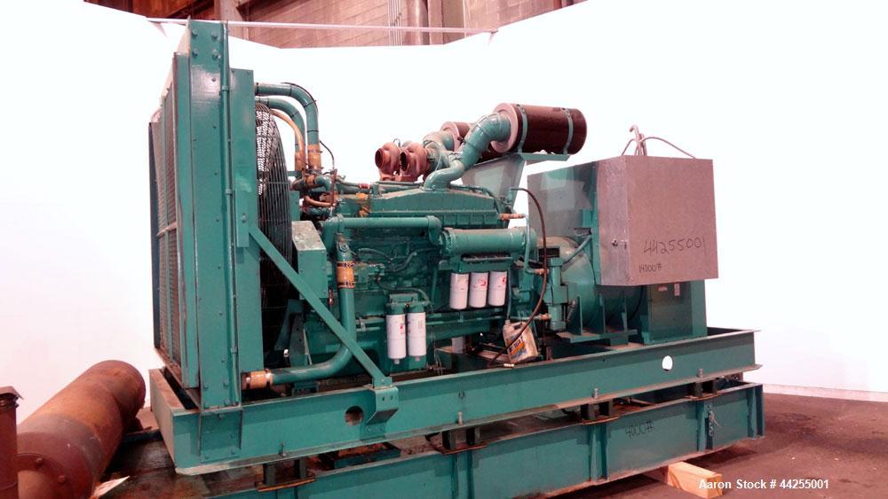 Used Cummins 600 kW standby(545kW prime) diesel generator set, model 600DFGB, SN-K920490743. Cummins VTA28-G2 engine rated 900 HP @ 1800 RPM, SN-25187524. 3/60/120/208V, reconnectable to other voltag...