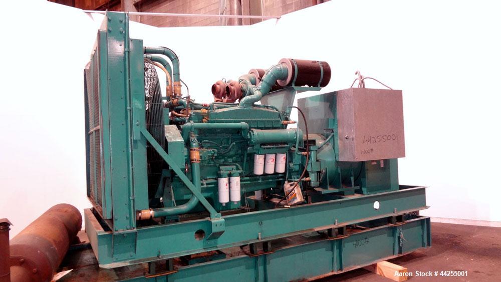 Used- Cummins 600 kW standby(545kW prime) diesel generator set, model 600DFGB, SN-K920490743. Cummins VTA28-G2 engine rated ...