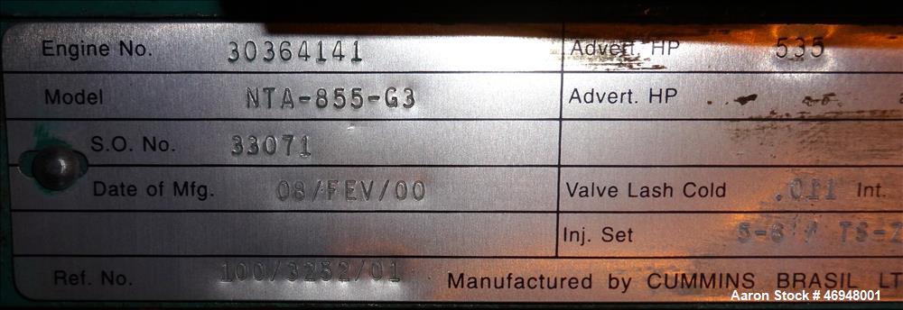 Used Cummins 350 kW diesel generator  model DFCC. Cummins NTA855-G3 engine