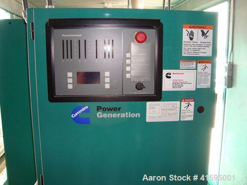 Used Cummins 400 kW Diesel Generator Set Model No. DFEH-5003700, SN-K010306857. Cummins QSX15-G9 engine, 755 hp @ 1800 rpm, serial #14025922. 3/60/277/480V, 800 amp main-line circuit breaker. Batteri...