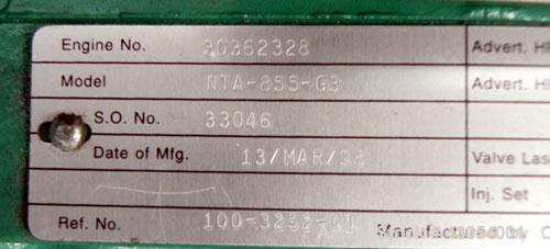 Used Cummins Onan 350 kW standby (315 kW prime) diesel generator set. Cummins model 350DFCC, SN-F980760961. Cummins NTA855-G3 engine SN-303622328, rated 535 HP @ 1800 RPM, turbocharged and aftercoole...