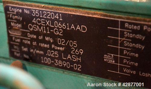 Used Cummins/Onan 250 kW diesel generator set. model DQAD 5706228, Cummins model QSM11-G2, SN-35122041, rated 430 HP @ 1800 RPM, EPA Tier I. 3/60/120/208/277-480V. Currently set up for 208V, reconnec...