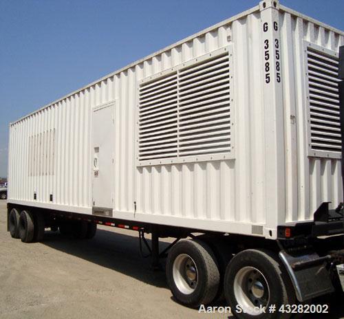 Used Cummins 900 kW standby (810kW prime) portable diesel generator set. Cummins model QST30-G2 Engine, Spec-D573001GX03, SN-37223214, emissions EPA tier 1. Newage Stamford generator SN-02126629/001....