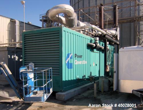Used Cummins 1250 kW Natural Gas Generator Set. Cummins QSV91-G engine, 1200 rpm, 3/60/480V.  Top end overhaul completed and generator end rewound.  15,800 Hours.  Year 2001. Sale pending.